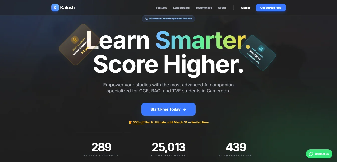 katush.online - Cameroon educational platform made for secondary schools